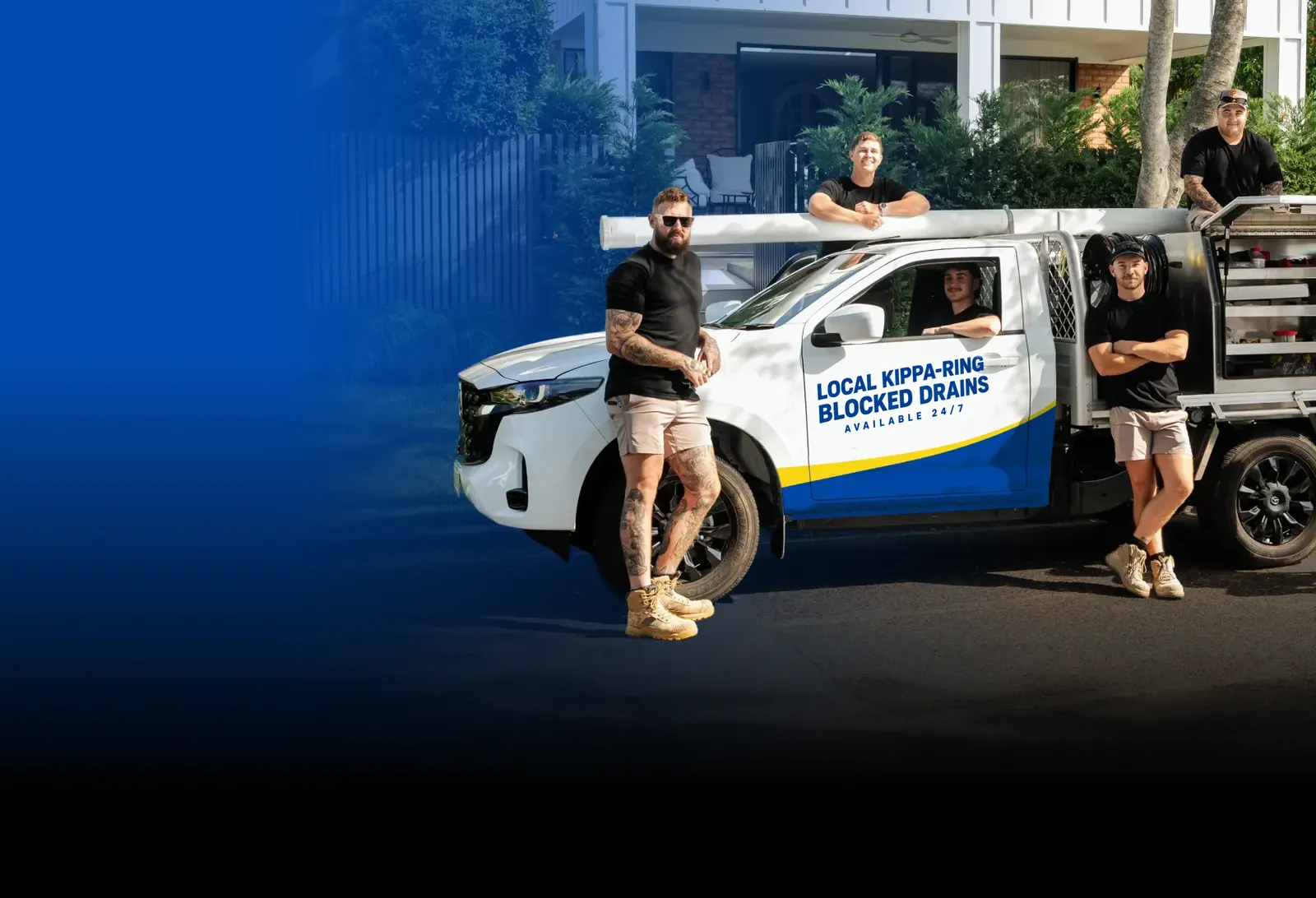 Local Kippa-Ring Blocked Drains team with the ute